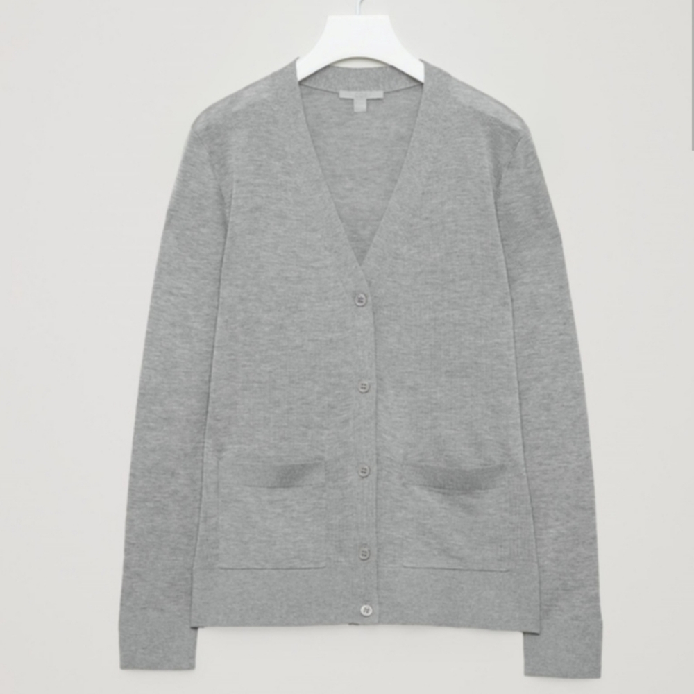 COS cotton-silk knit cardigan small